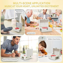 Load image into Gallery viewer, Rechargeable Leather CD Player with Speakers, Bluetooth Transmitter, Festival Gift, BGM Player for Home Decor., white
