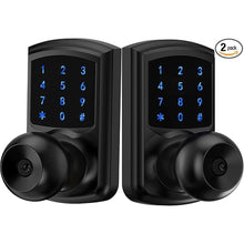Load image into Gallery viewer, Keyless Entry Door Lock with Code, Keypad Door Lock with Handle, Touchscreen Door Knob with Keypad, Electronic for Front Door Garage Bedroom Home, Auto-Lock, Matte Black 2 Pack
