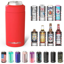 Load image into Gallery viewer, Frost Buddy Universal Buddy Can Cooler - Fits All - For Regular 12 &amp; 16 oz or Slim-Size Bottles - Insulated Double-Walled Stainless Steel (Red)
