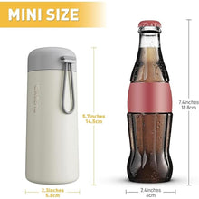 Load image into Gallery viewer, 8 oz Water Bottles Made of 304 Stainless Steel, Small Water Bottles Double Wall Vacuum Insulation for Hot&amp;Cold Drinks, Water Bottle Purse with Carry Handle - 100% Leakproof(Beige)
