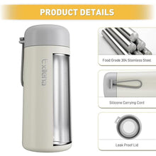 Load image into Gallery viewer, 8 oz Water Bottles Made of 304 Stainless Steel, Small Water Bottles Double Wall Vacuum Insulation for Hot&amp;Cold Drinks, Water Bottle Purse with Carry Handle - 100% Leakproof(Beige)
