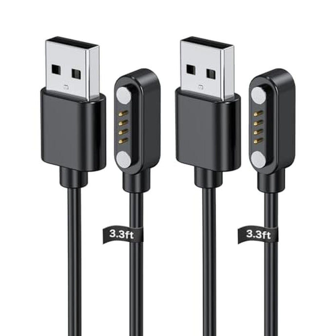 YANMONGI [2-Pack] Charger Cable Compatible with PLAUD Note, 3.3FT 4 Pin Replacement Magnetic USB Charging Cable for PLAUD Note Voice Recorder