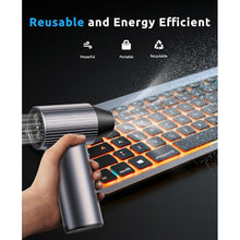 Load image into Gallery viewer, COSANO Full-Metal Jet Dry Mini Blower – 300,000 RPM Electric Air Duster – Rechargeable Compressed Air Blower – High-Power Air Duster with 3 Speeds &amp; 4 Nozzles for Keyboards, Car and Outdoors Cleaning
