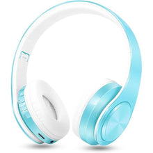 Load image into Gallery viewer, RAT TAIL V5.0 Bluetooth Headphones Over-Ear, Foldable Wireless and Wired Stereo Headset Micro SD/TF, FM for Cell Phone,PC,Soft Earmuffs &amp;Light Weight for Prolonged Wearing (Blue)
