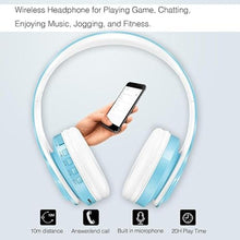 Load image into Gallery viewer, RAT TAIL V5.0 Bluetooth Headphones Over-Ear, Foldable Wireless and Wired Stereo Headset Micro SD/TF, FM for Cell Phone,PC,Soft Earmuffs &amp;Light Weight for Prolonged Wearing (Blue)
