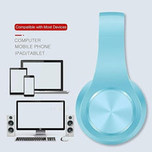 Load image into Gallery viewer, RAT TAIL V5.0 Bluetooth Headphones Over-Ear, Foldable Wireless and Wired Stereo Headset Micro SD/TF, FM for Cell Phone,PC,Soft Earmuffs &amp;Light Weight for Prolonged Wearing (Blue)
