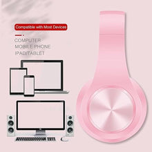 Load image into Gallery viewer, RAT TAIL V5.0 Bluetooth Headphones Over-Ear, Foldable Wireless and Wired Stereo Headset Micro SD/TF, FM for Cell Phone,PC,Soft Earmuffs &amp;Light Weight for Prolonged Wearing (Pink)
