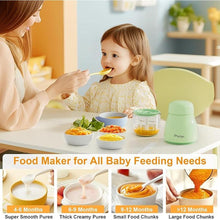 Load image into Gallery viewer, Baby Food Maker - Green Blender and Puree Maker, 10oz Food Processor for Fruit, Vegetable, Meat - 10-Second Quick Soft Food Prep
