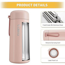 Load image into Gallery viewer, 8 oz Water Bottles Made of 304 Stainless Steel, Small Water Bottles Double Wall Vacuum Insulation for Hot&amp;Cold Drinks, Water Bottle Purse with Carry Handle - 100% Leakproof(Pink)
