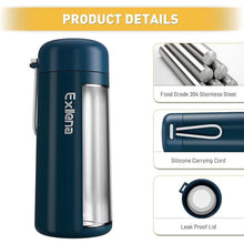 Load image into Gallery viewer, 8 oz Water Bottles Made of 304 Stainless Steel, Small Water Bottles Double Wall Vacuum Insulation for Hot&amp;Cold Drinks, Water Bottle Purse with Carry Handle - 100% Leakproof(Dark-Blue)
