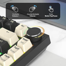 Load image into Gallery viewer, 75% Wireless Creamy Mechanical Keyboard, Hot Swappable Custom Keyboard, RGB Backlit Gasket Gaming Keyboard, 2.4G/BT5.0/USB-C Mechanical Gaming Keyboard, Pre-lubed Linear Gray Cream Switches
