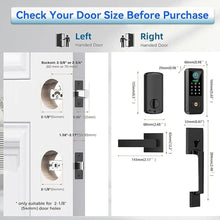 Load image into Gallery viewer, Fingerprint Smart Door Lock with Handle Set, Keyless Entry Door Lock with Keypad,5-in-1 Deadbolt,Bluetooth Deadbolt with Auto Lock,Black
