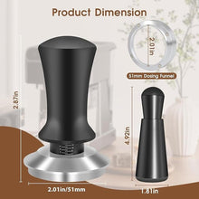 Load image into Gallery viewer, 51mm Espresso Accessories Kit, Spring Loaded Calibrated Tamper, WDT Tool and Dosing Funnel Set Fits Espresso Coffee Machines and 51 mm Portafilters
