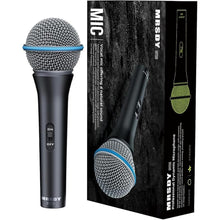 Load image into Gallery viewer, Vocal Dynamic Microphone, Metal Handheld Wired Microphone for Singing, Mic Suitable for Karaoke and Recording, with On/Off Switch and 16.4ft XLR Cable
