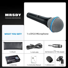 Load image into Gallery viewer, Vocal Dynamic Microphone, Metal Handheld Wired Microphone for Singing, Mic Suitable for Karaoke and Recording, with On/Off Switch and 16.4ft XLR Cable
