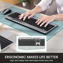 Load image into Gallery viewer, Ergonomic Wireless Keyboard and Mouse Combo,LIZRROT 2.4GHz Silent Full-Size Mouse and Keyboard,Wrist Rest,Phone Holder,Compatible with Windows, PCs, Laptops

