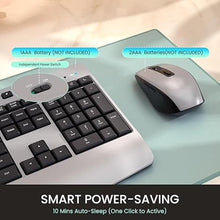 Load image into Gallery viewer, Ergonomic Wireless Keyboard and Mouse Combo,LIZRROT 2.4GHz Silent Full-Size Mouse and Keyboard,Wrist Rest,Phone Holder,Compatible with Windows, PCs, Laptops
