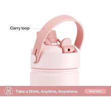Load image into Gallery viewer, 26 oz Insulated Water Bottle with 2-in-1 Straw and Spout Lid, Keep Cold 24H, Leak-Proof, Fits in Car Cup Holder, Stainless Steel Water Bottle for Sports, Travel, and School (Cotton Candy)
