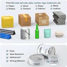 Load image into Gallery viewer, BENTSAI Handheld Inkjet Printer BT-HH6205B Newly Upgraded with 16H Long Endurance 0.5Inch Use for Batch Number Date Code Logo Serial Number Barcode QR Code on Plastic Cardboard Wood Metal Clothes
