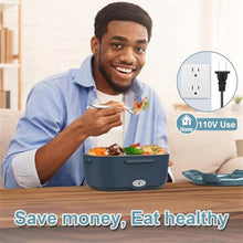 Load image into Gallery viewer, WisaKey Electric Lunch Box with 2 Stainless Steel Containers, 60-80W Heated Lunch Box for Adults, 12V 24V 110V 220V Portable Food Warmer LunchBox for Car Truck Work, Driver Trucker Gift
