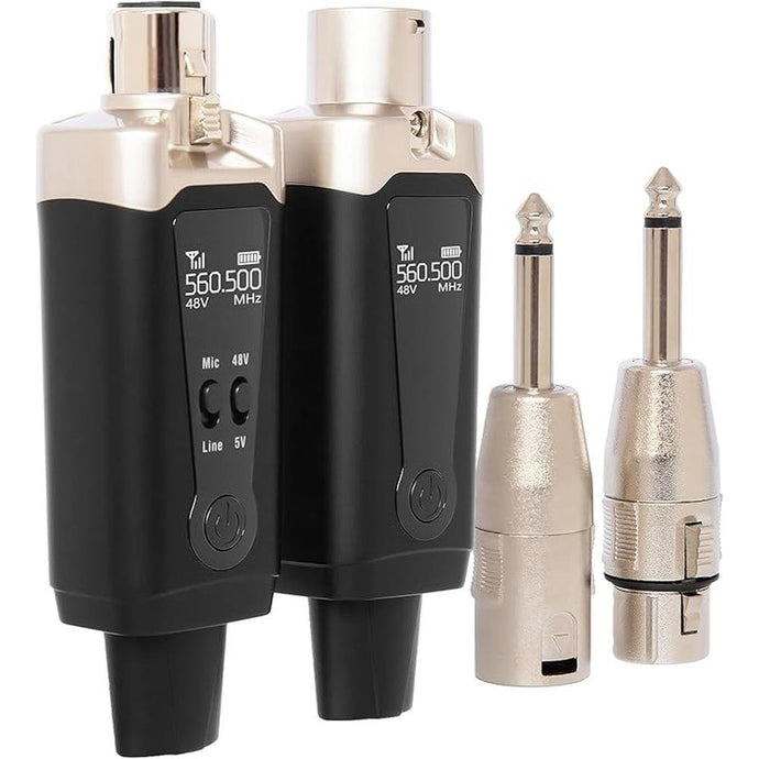 STRICH M2 UHF Wireless Microphone System XLR Mic Adapter 16 Channels, Transmitter and Receiver for Dynamic Mic, 48V Phantom Power for Condenser Microphone, Compatible with Audio Mixer PA Speaker