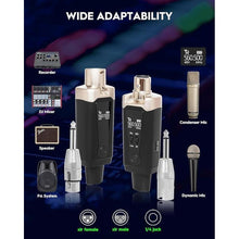 Load image into Gallery viewer, STRICH M2 UHF Wireless Microphone System XLR Mic Adapter 16 Channels, Transmitter and Receiver for Dynamic Mic, 48V Phantom Power for Condenser Microphone, Compatible with Audio Mixer PA Speaker
