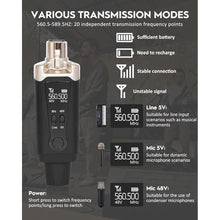 Load image into Gallery viewer, STRICH M2 UHF Wireless Microphone System XLR Mic Adapter 16 Channels, Transmitter and Receiver for Dynamic Mic, 48V Phantom Power for Condenser Microphone, Compatible with Audio Mixer PA Speaker
