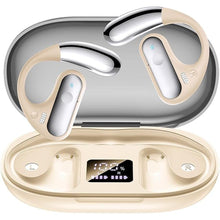 Load image into Gallery viewer, Open Ear Bluetooth 5.4 Earbuds, 2024 Wireless Headphones Sport Over Earphones Built-in Mic with Ear Hooks 50H Playtime Ear Buds LED Display Charging Case, Waterproof Design for Running Fitness, Khaki
