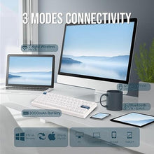 Load image into Gallery viewer, CIDOO QK61 V2 VIA Programmable 60% Compact Keyboard, USB-C/BT5.0/2.4Ghz Wireless, Hot Swappable Custom Mechanical Keyboard with Gasket Mounted, PC Plate, 3000mAh Battery for Win/Mac (White)
