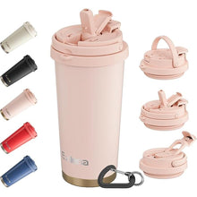 Load image into Gallery viewer, 16oz Tumbler with 3 in 1 Lid - Travel Coffee Tumbler - 100% Leakproof and Spill Proof for Hot and Cold Drink - Coffee Mug for Travel, Office, School...(Pink)
