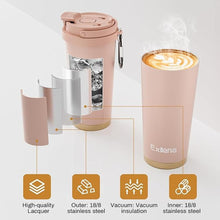 Load image into Gallery viewer, 16oz Tumbler with 3 in 1 Lid - Travel Coffee Tumbler - 100% Leakproof and Spill Proof for Hot and Cold Drink - Coffee Mug for Travel, Office, School...(Pink)

