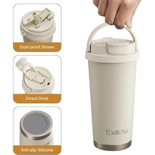 Load image into Gallery viewer, 16oz Tumbler with 3 in 1 Lid - Travel Coffee Tumbler - 100% Leakproof and Spill Proof for Hot and Cold Drink - Coffee Mug for Travel, Office, School...(Beige)
