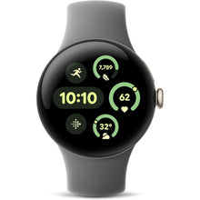 Load image into Gallery viewer, Google Pixel Watch 3 (41mm) Latest Model - Android Smartwatch, Heart Rate Tracking, Fitbit Advanced Running, Fitness Insights, 24-Hour Battery - Champagne Gold Aluminum Case - Hazel Band - Wi-Fi
