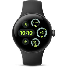 Load image into Gallery viewer, Google Pixel Watch 3 (41mm) Latest Model - Android Smartwatch, Heart Rate Tracking, Fitbit Advanced Running, Fitness Insights, 24-Hour Battery - Matte Black Aluminum Case - Obsidian Band - LTE
