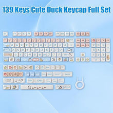 Load image into Gallery viewer, Cute Duck Keyboard Keycaps,MOA Profile 139 Keys Custom Keycaps Set Thick PBT Dye Sublimation Kawaii Round Key Cap for Cherry MX Switch 75% 60% 100-Percent Mechanical Gaming Keyboard
