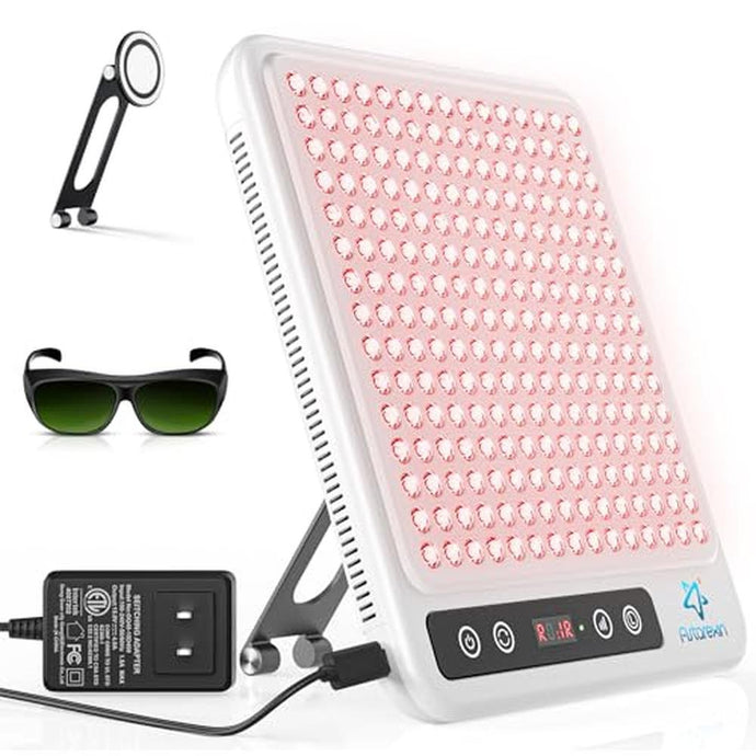 Astarexin Red Light Therapy Panel, 225 Dual-Chip LEDs with 660nm Red & 850nm Near Infrared Light for Face, Skin, Sleep, Body Health, Portable Therapy Panel with Stand & Timer,White