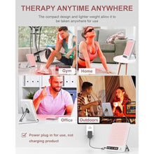 Load image into Gallery viewer, Astarexin Red Light Therapy Panel, 225 Dual-Chip LEDs with 660nm Red &amp; 850nm Near Infrared Light for Face, Skin, Sleep, Body Health, Portable Therapy Panel with Stand &amp; Timer,White
