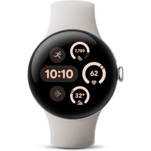 Load image into Gallery viewer, Google Pixel Watch 3 (41mm) Latest Model - Android Smartwatch, Heart Rate Tracking, Fitbit Advanced Running, Fitness Insights, 24-Hour Battery - Polished Silver Aluminum Case - Porcelain Band - Wi-Fi
