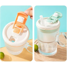 Load image into Gallery viewer, Automatic Electric Self Stirring Travel Coffee Mug With Straw - High Speed Mixing Cup for Protein Shakes, Waterproof Glass (Cyan)
