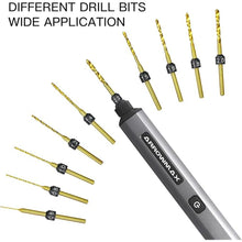 Load image into Gallery viewer, AM ARROWMAX Mini Drill Pen, 5-Speed, LED Lights, OLED Display, Resin Drill Set With 10 Small Bits, Aluminium Box, For Jewelry Making, Wood, Plastic (SDS)
