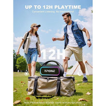 Load image into Gallery viewer, Portable Bluetooth Speaker, 30W Peak, 12H Playtime, IPX5 Waterproof with Light, TWS Pairing, Wireless Speaker for Home/Party/Outdoor/Beach, Birthday Gift (Black)
