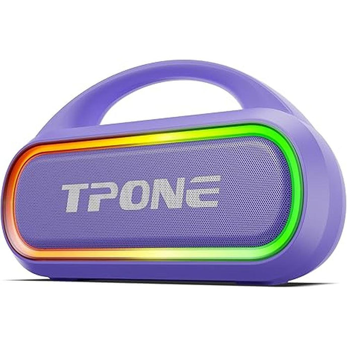 Portable Bluetooth Speaker, 30W (Peak) Wireless Speaker for Outdoor, Up to 12H Playtime, IPX5 Waterproof with Light, TWS Pairing, for Home/Party/Outdoor/Beach, Birthday Gift (Chilled Lilac)