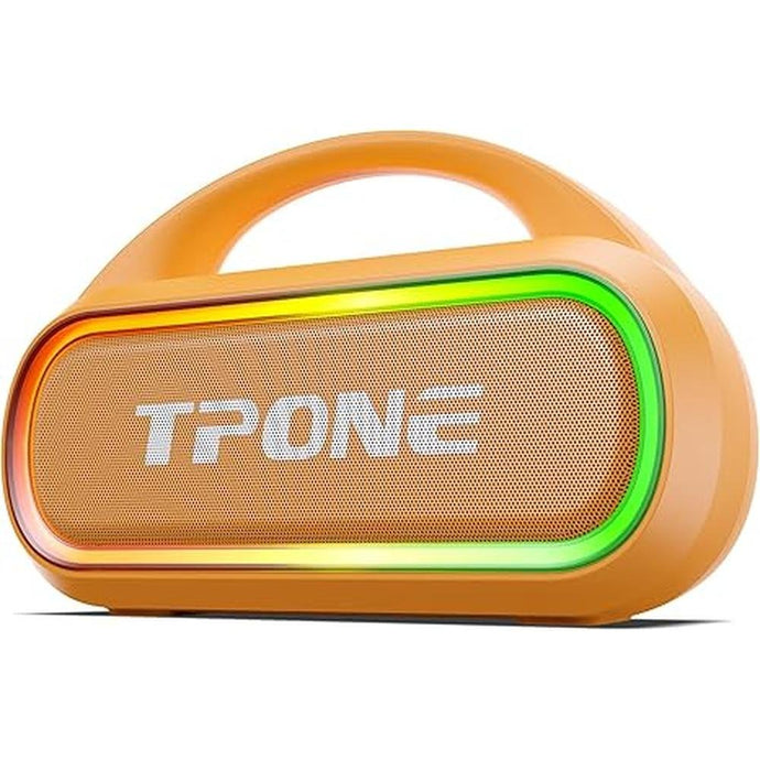 Portable Bluetooth Speaker, 30W (Peak) Wireless Speaker for Outdoor, Up to 12H Playtime, IPX5 Waterproof with Light, TWS Pairing, for Home/Party/Outdoor/Beach, Birthday Gift (Peach Fuzz)