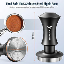 Load image into Gallery viewer, 58.5mm Coffee Tamper, Spring-loaded Espresso Tamper with 20lbs/30lbs Replacement Springs - Anodized Aluminum Handle and 100% Stainless Steel Ripple Base

