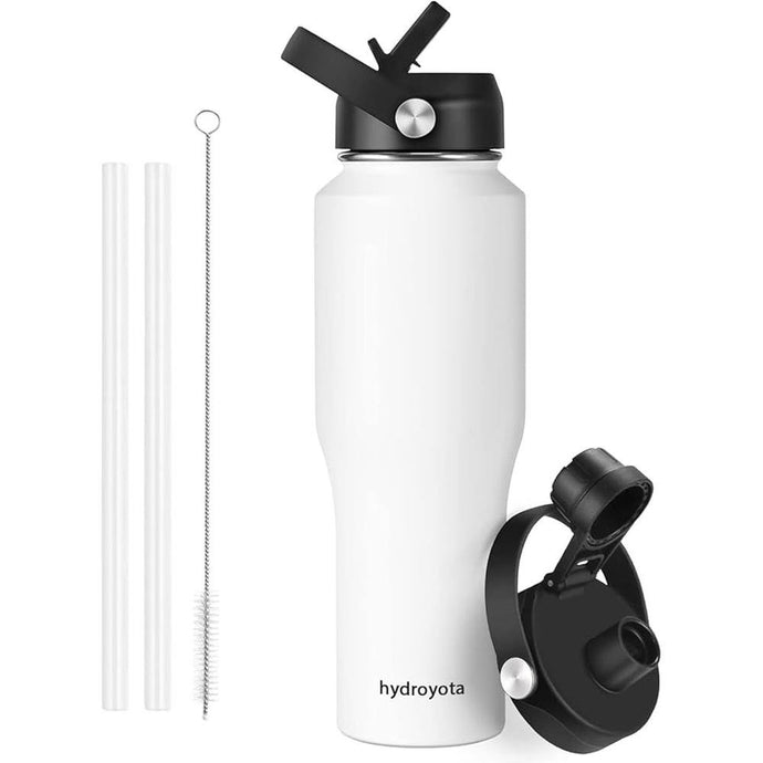 40oz Cold Water Drink Sports Water Bottle with Leak Proof Straw Lid,Reusable Stainless Steel Thermos with Double Walled Vacuum,BPA-free,Works,Travel,Sports,Fit All Car Cup Holders