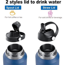 Load image into Gallery viewer, 32oz Insulated Water Bottle with Leak Proof Straw,Reusable Stainless Steel Thermos with Double Walled Vacuum,BPA-free,Works,Travel,Sports,Fit All Car Cup Holders
