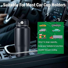 Load image into Gallery viewer, 32oz Insulated Water Bottle with Leak Proof Straw,Reusable Stainless Steel Thermos with Double Walled Vacuum,BPA-free,Works,Travel,Sports,Fit All Car Cup Holders

