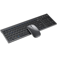 Load image into Gallery viewer, Slim Rechargeable Bluetooth Keyboard and Mouse Set for Laptop Computer 2.4G USB Wireless Keyboard and Mouse Combo (Gray)
