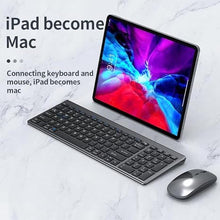 Load image into Gallery viewer, Slim Rechargeable Bluetooth Keyboard and Mouse Set for Laptop Computer 2.4G USB Wireless Keyboard and Mouse Combo (Gray)
