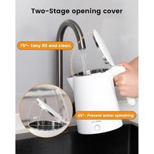 Load image into Gallery viewer, Electric Kettle Stainless Steel, 1.0L Small Water Boiler 1200W Fast Boiling, Double Wall Tea Kettle Pot Automatic Shut Off, Durable Coffee &amp; Tea Maker/Warmer/Heater White
